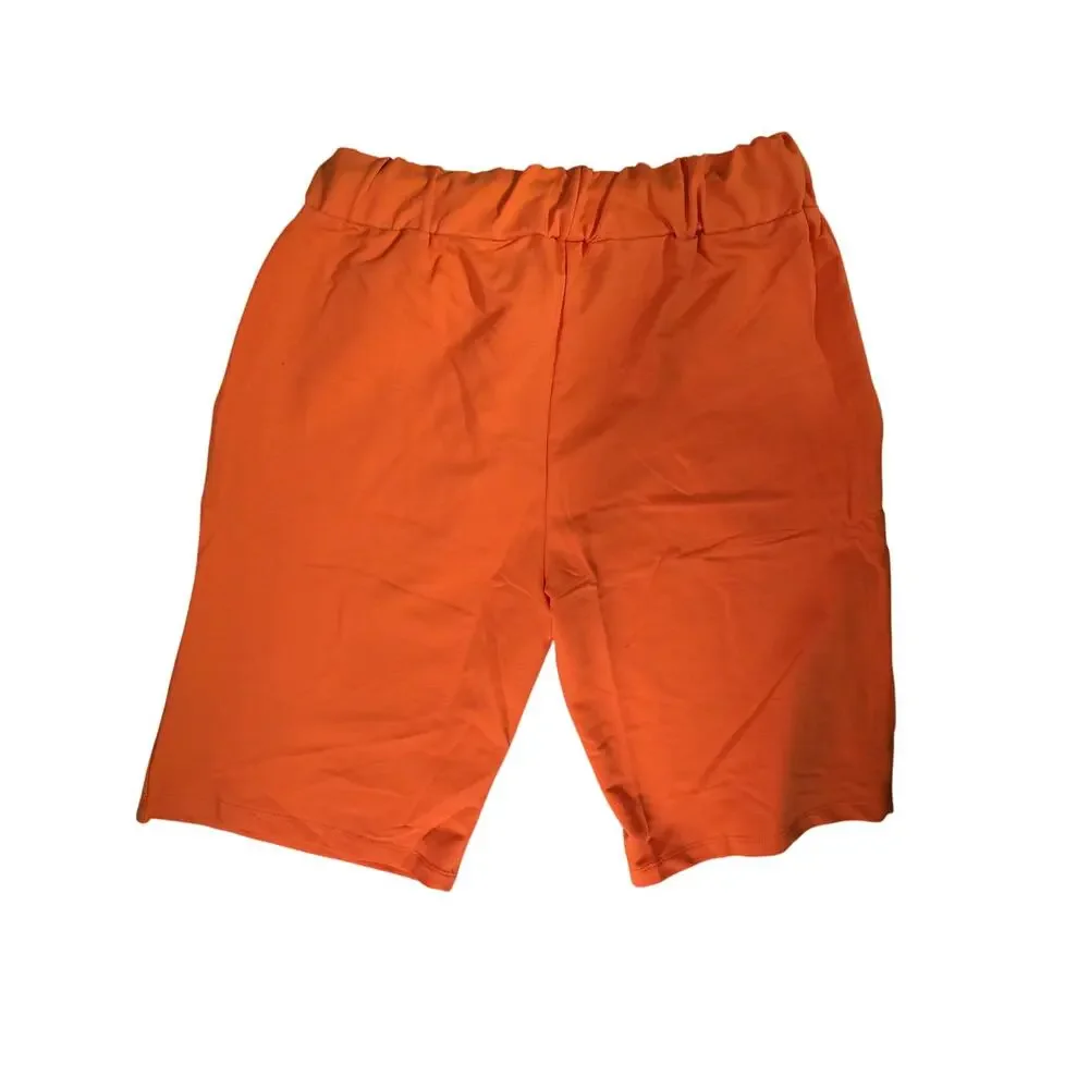 Black Pharaoh Men's L Orange Rhinestone Eagle Sweat Shorts Streetwear NWT NEW